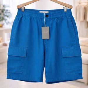 Everlane NWT Men's The Organic Cotton Linen Cargo Shorts Blue Size Small